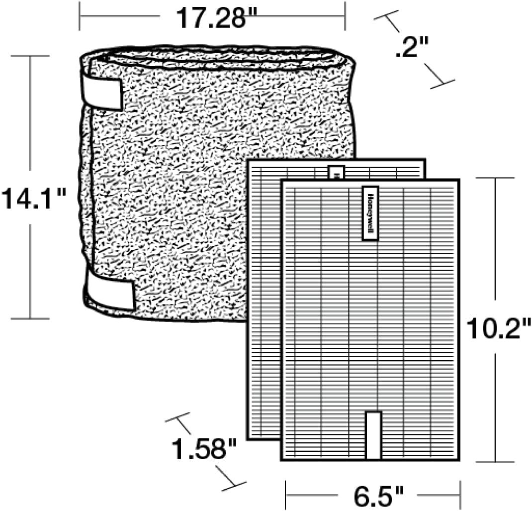HEPA Air Purifier Filter Kit with 2 R HEPA and 1 a Roll Filter