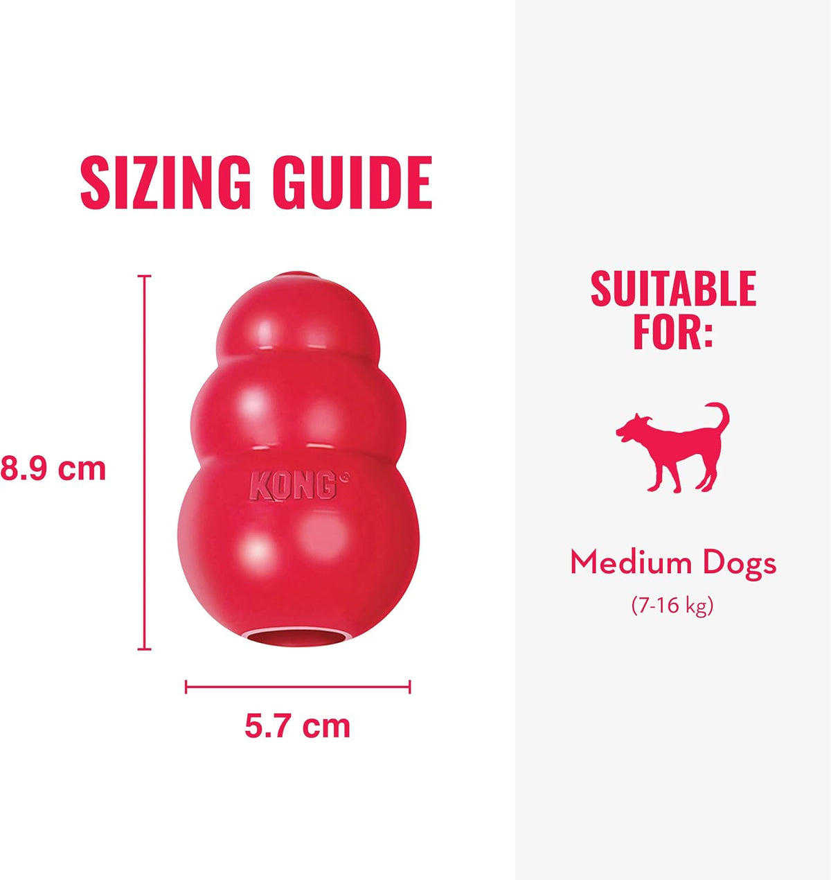 Classic Stuffable Dog Toy, Natural Rubber, for Medium Dogs (Pack of 2)