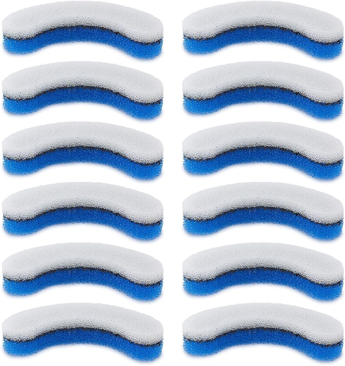 Filters for NPET WF050 Fountain, 12-Pack | Compatible with NPET WF050 Transparent Pet Water Fountains. Includes 12 Arc-Shaped Replacement Water Filters.
