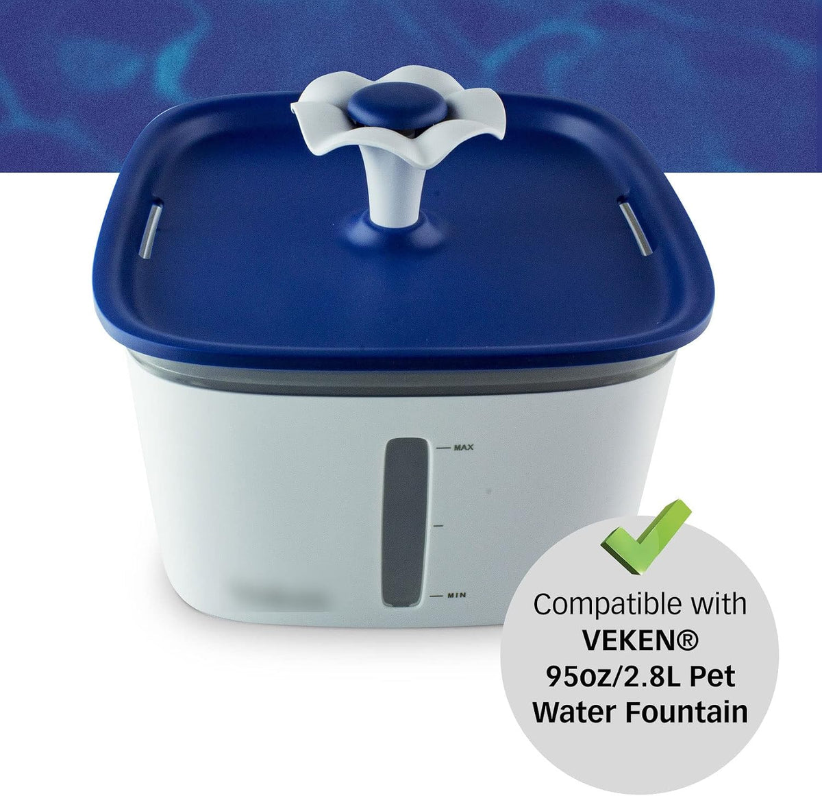 Filters for VEKEN 2.8L Fountain, 12-Pack | Compatible with VEKEN 95 Oz / 2.8 L Automatic Pet Fountains.