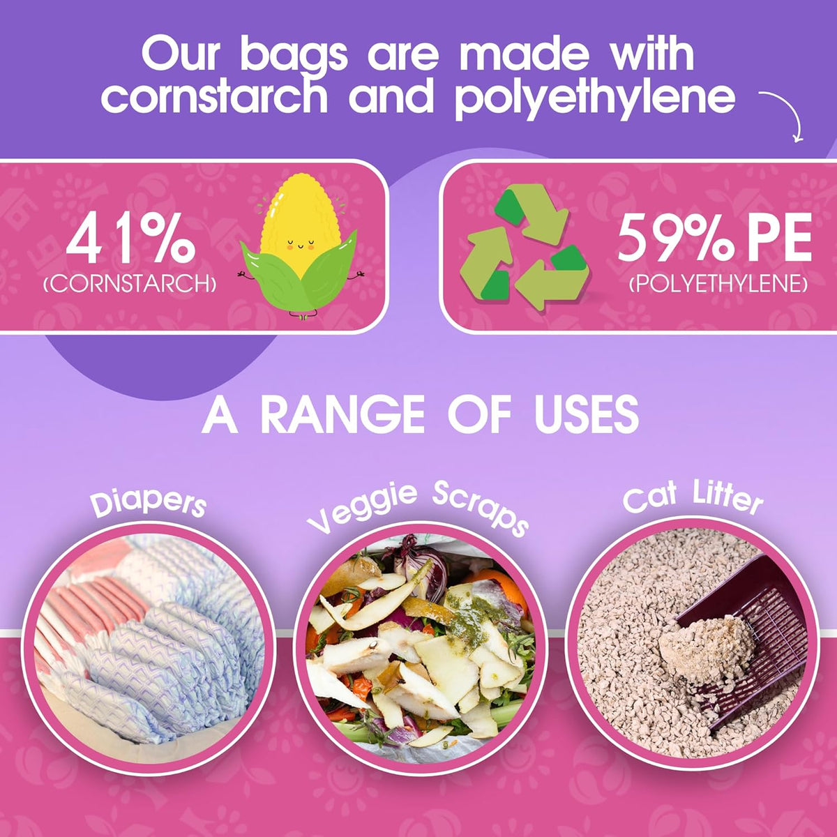 Poop Bags for Dogs, 270 Count, Lavender Scented, Multi-Color