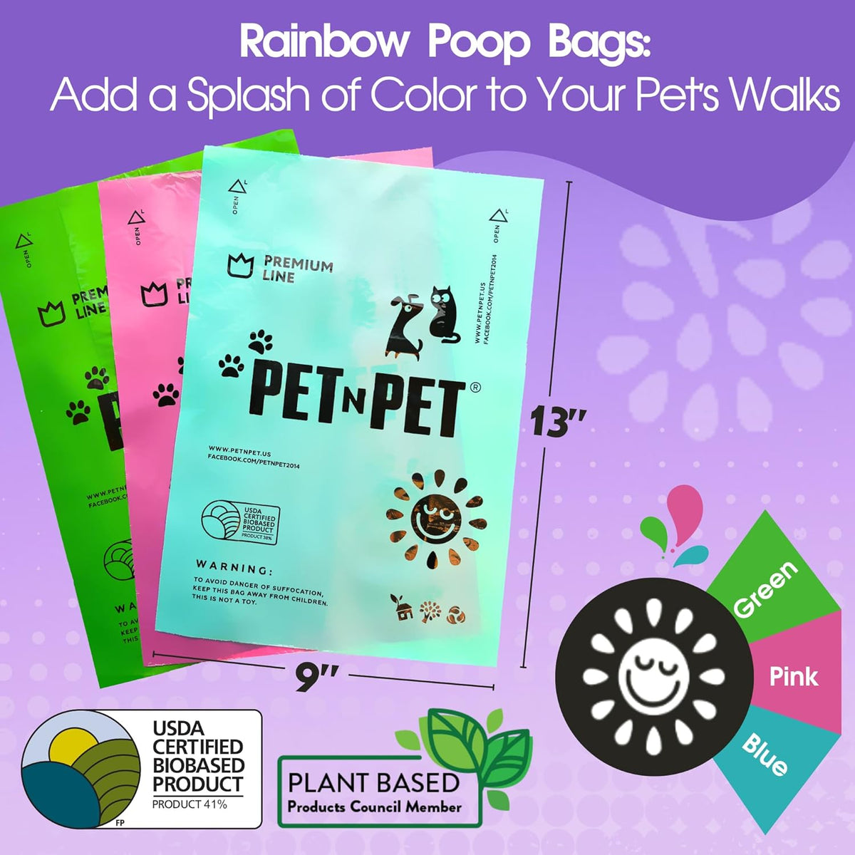 Poop Bags for Dogs, 270 Count, Lavender Scented, Multi-Color