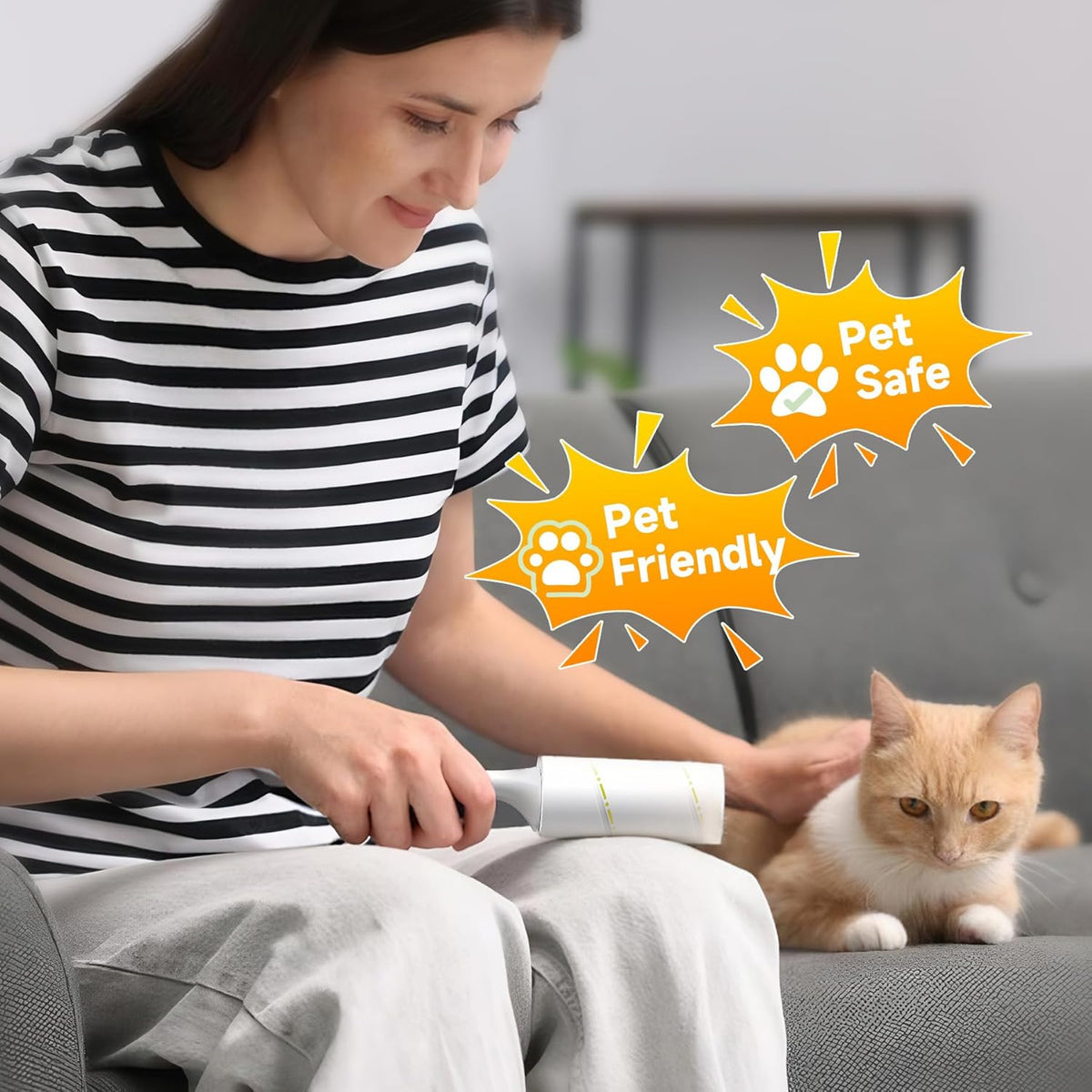 Extra Sticky Lint Roller for Pet Hair, 800 Sheets, 4 Handles