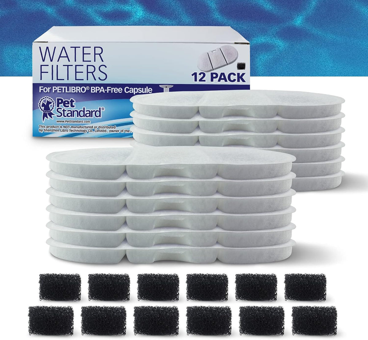 Filters for PETLIBRO 2.1L Capsule Fountain, 12-Pack