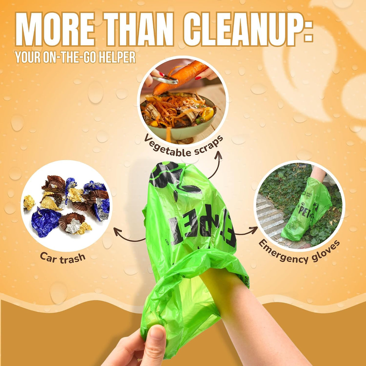 Dog Poop Bags Rolls, 270 Count, Plant Based, Unscented, Green