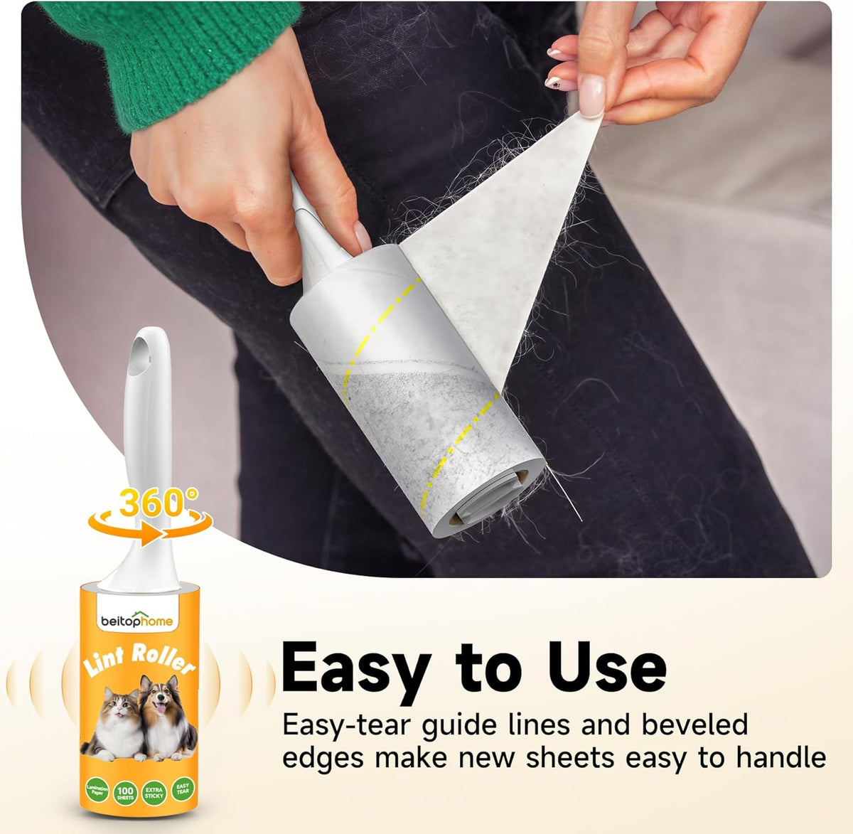 Extra Sticky Lint Roller for Pet Hair, 800 Sheets, 4 Handles