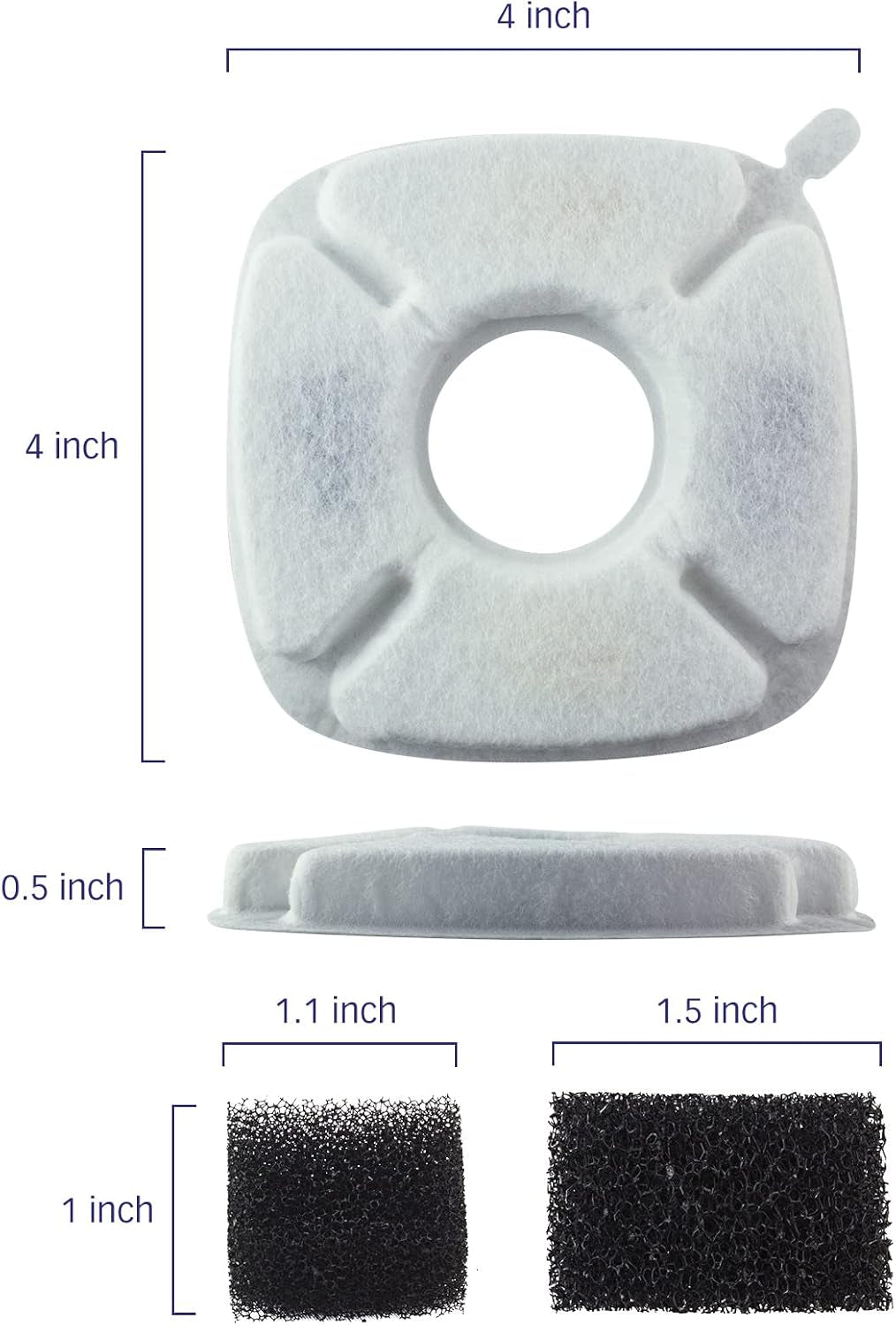 Filters for VEKEN 2.8L Fountain, 12-Pack | Compatible with VEKEN 95 Oz / 2.8 L Automatic Pet Fountains.