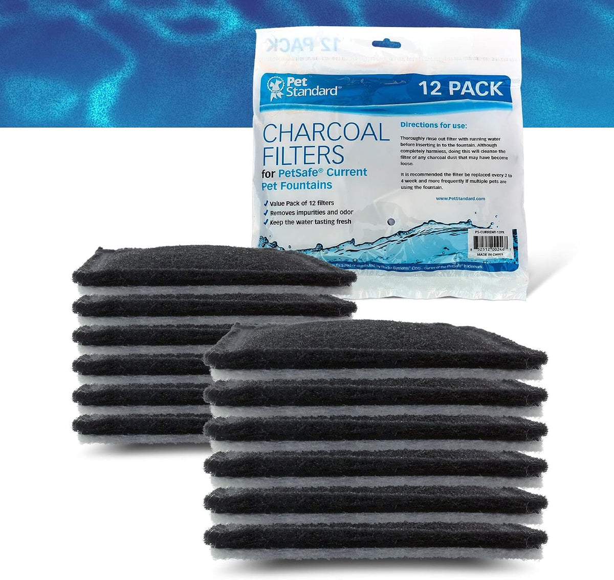 Filters for Petsafe Current & Aqua Cube, 12-Pack