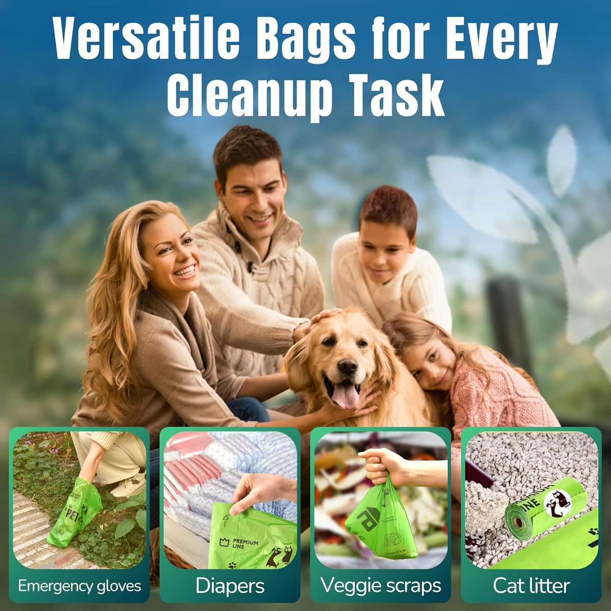 Dog Poop Bags Rolls, 720 Count, Unscented, with Dispenser Thick