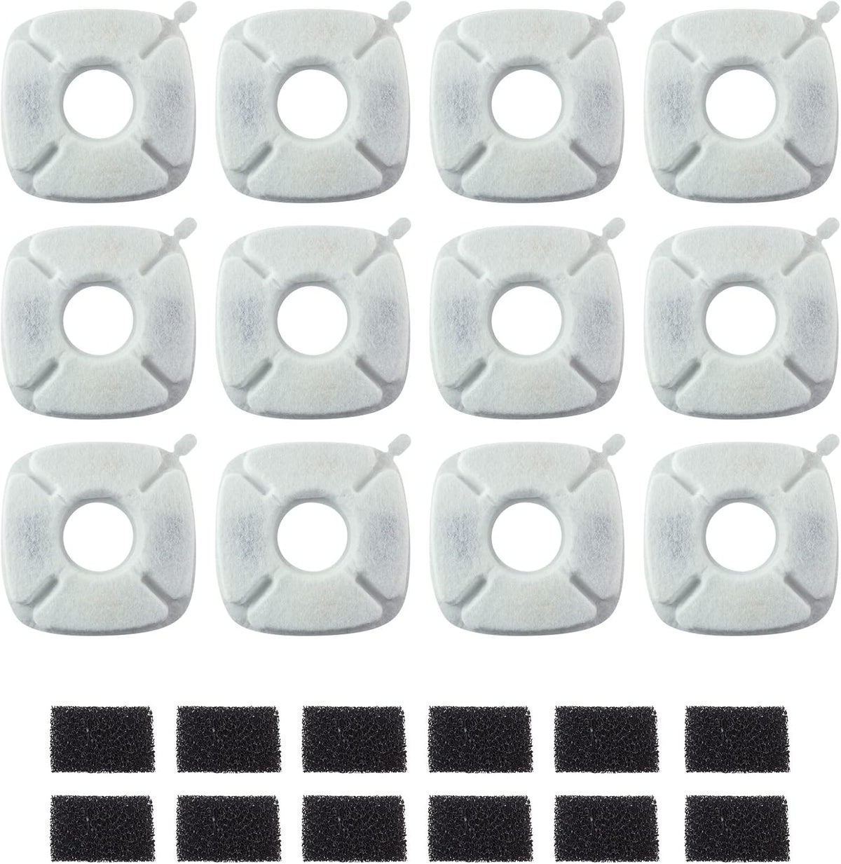 Filters for VEKEN 2.8L Fountain, 12-Pack | Compatible with VEKEN 95 Oz / 2.8 L Automatic Pet Fountains.